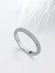 Round Cut Moissanite Micro Pave Diamond Wedding Band Mapple Gems